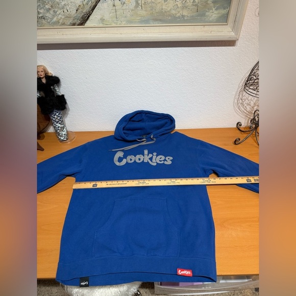 Cookies Striking Blue and Silver Sweater with Hood and Drawstrings - Picture 7 of 8